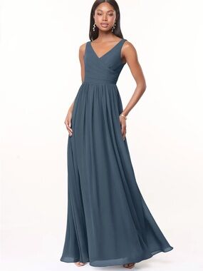 Azazie Keyla Bridesmaid Dress Size 10 - Neptune